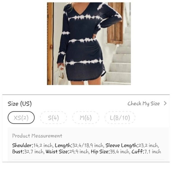 tie Dye Ladder Cut Back Dress XSmall - Picture 2 of 4